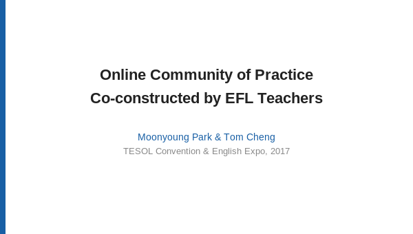 Slide: Online Community of Practice co-constructed by EFL teachers
