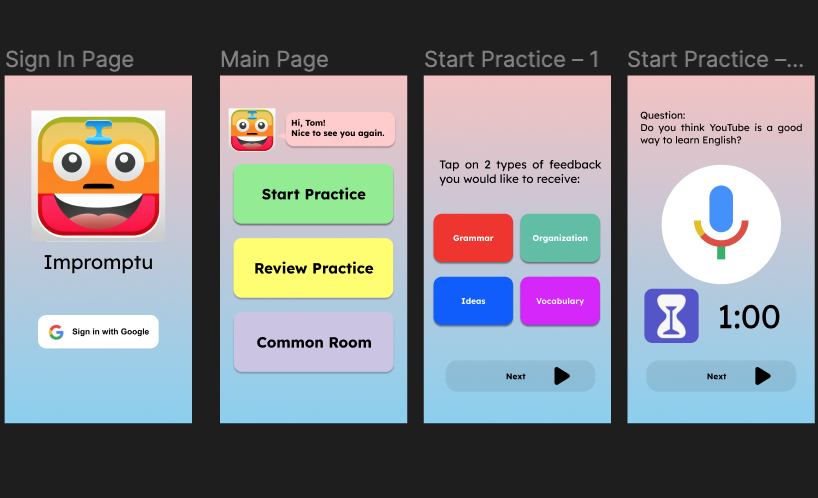 App UI mockups