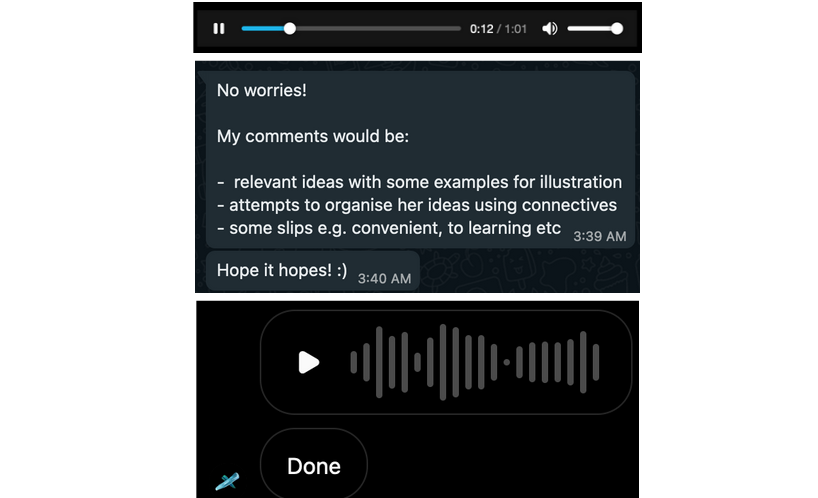 Prototype test feedback screenshot