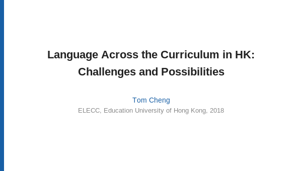 Slide: Language Across the Curriculum in Hong Kong